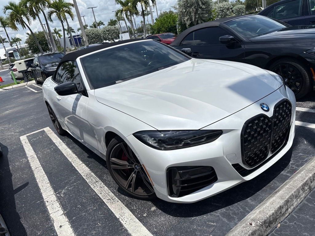 White Metallic 2024 BMW 4 Series Convertible Rear-Wheel Drive 8-Speed Automatic