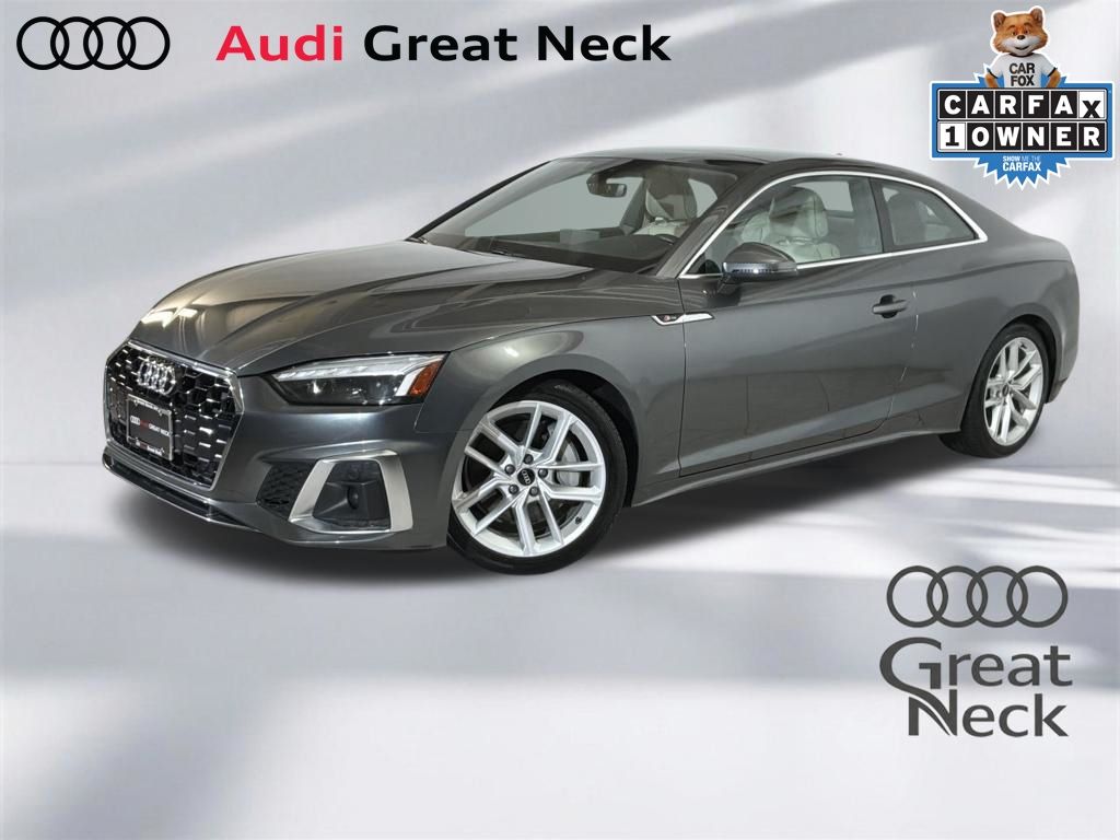 Daytona Gray Pearl 2023 Audi A5 quattro Premium S Line 45 TFSI Coupe AWD Coupe All-Wheel Drive 7-Speed Automatic
