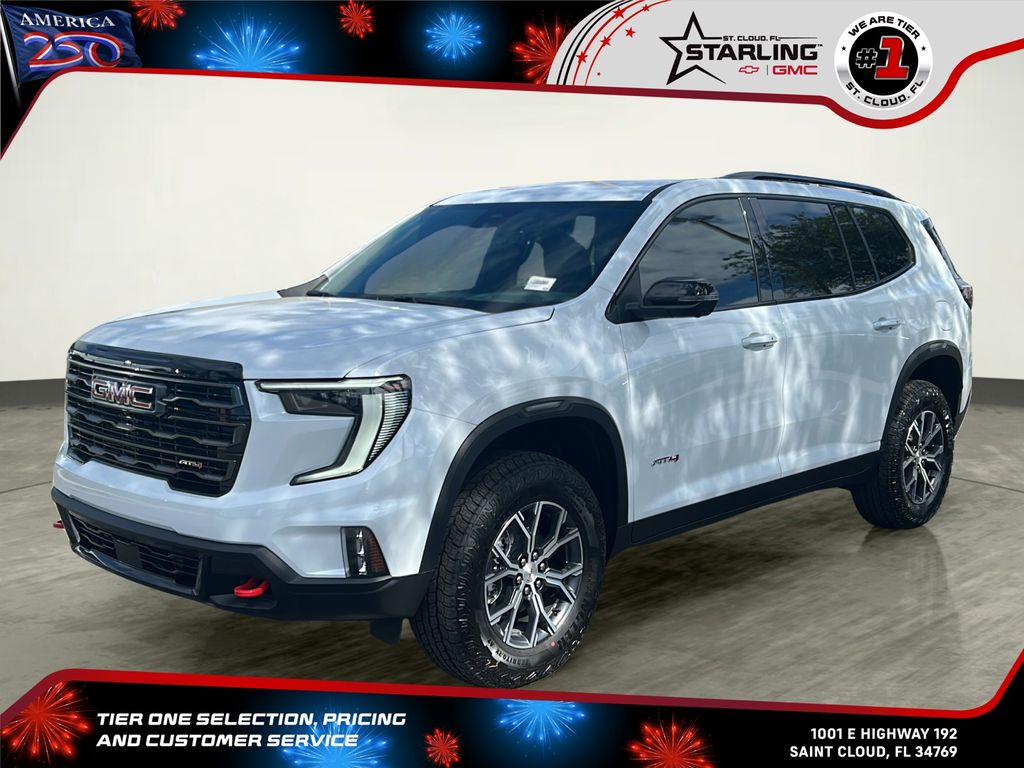 Glacier White Tricoat 2026 GMC Acadia SUV / Crossover Four-Wheel Drive 8-Speed Automatic
