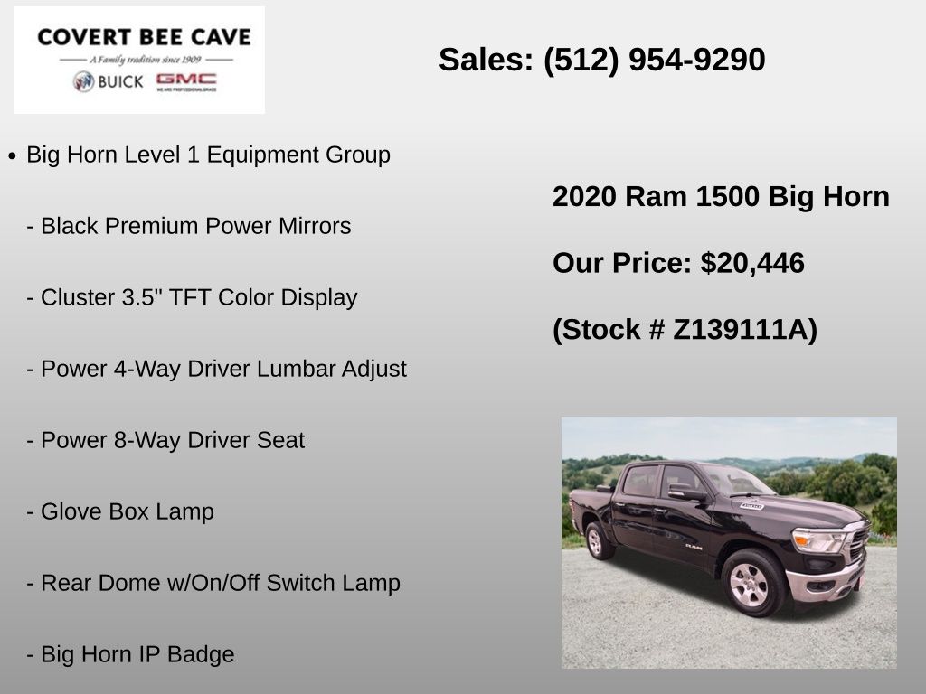 Used Car 2020 Ram 1500  Big Horn/lone Star For Sale Under $25,000 In Austin, Texas