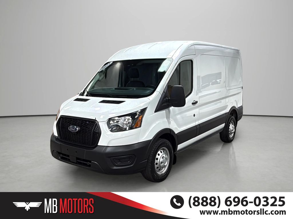 White 2023 Ford Transit Cargo 250 Medium Roof AWD Van All-Wheel Drive