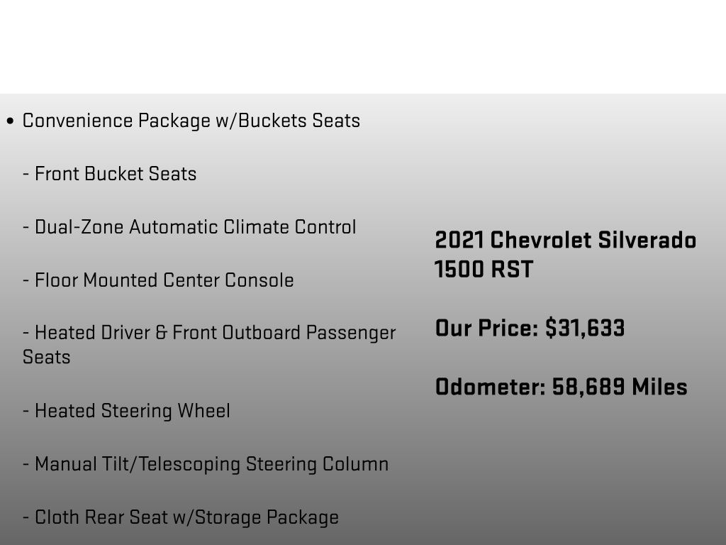 2021 Chevrolet Silverado 1500 RST White at Luther Ford