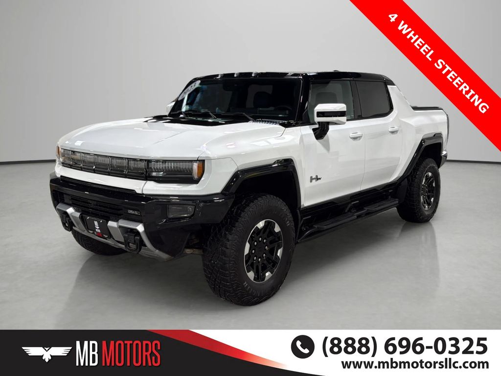 Interstellar White 2023 GMC Hummer EV Pickup 3X Crew Cab AWD Pickup Truck All-Wheel Drive 1-Speed Automatic