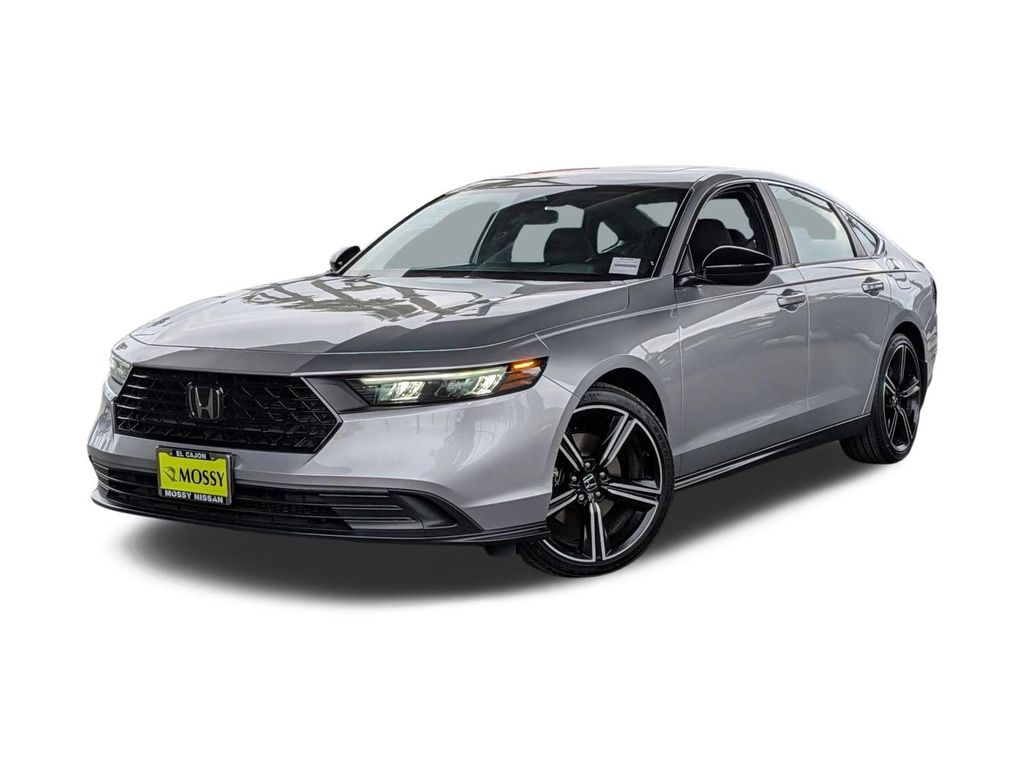 Silver 2024 Honda Accord Hybrid Sport FWD Sedan Front-Wheel Drive Continuously Variable Transmission