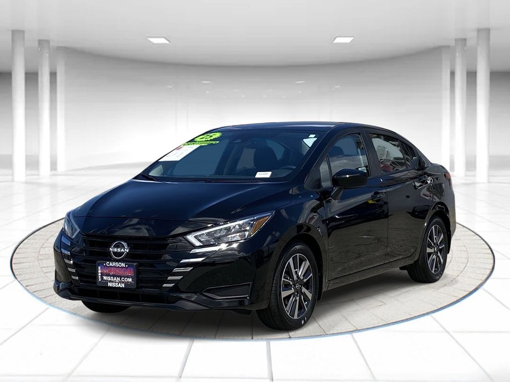 Super Black 2025 Nissan Versa Sedan Front-Wheel Drive Continuously Variable Transmission