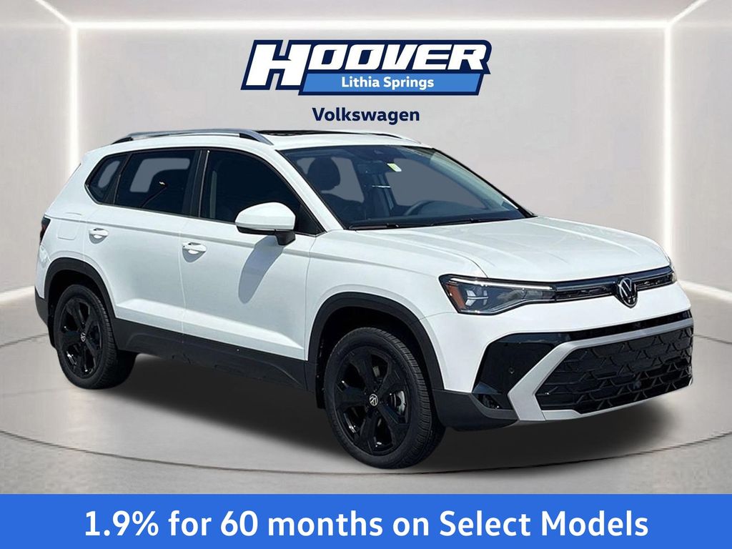 Pure White 2025 Volkswagen Taos SUV / Crossover All-Wheel Drive 8-Speed Automatic