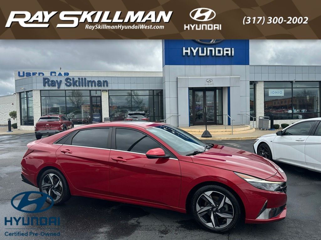 Scarlet Red 2023 Hyundai Elantra Sedan Front-Wheel Drive Continuously Variable Transmission
