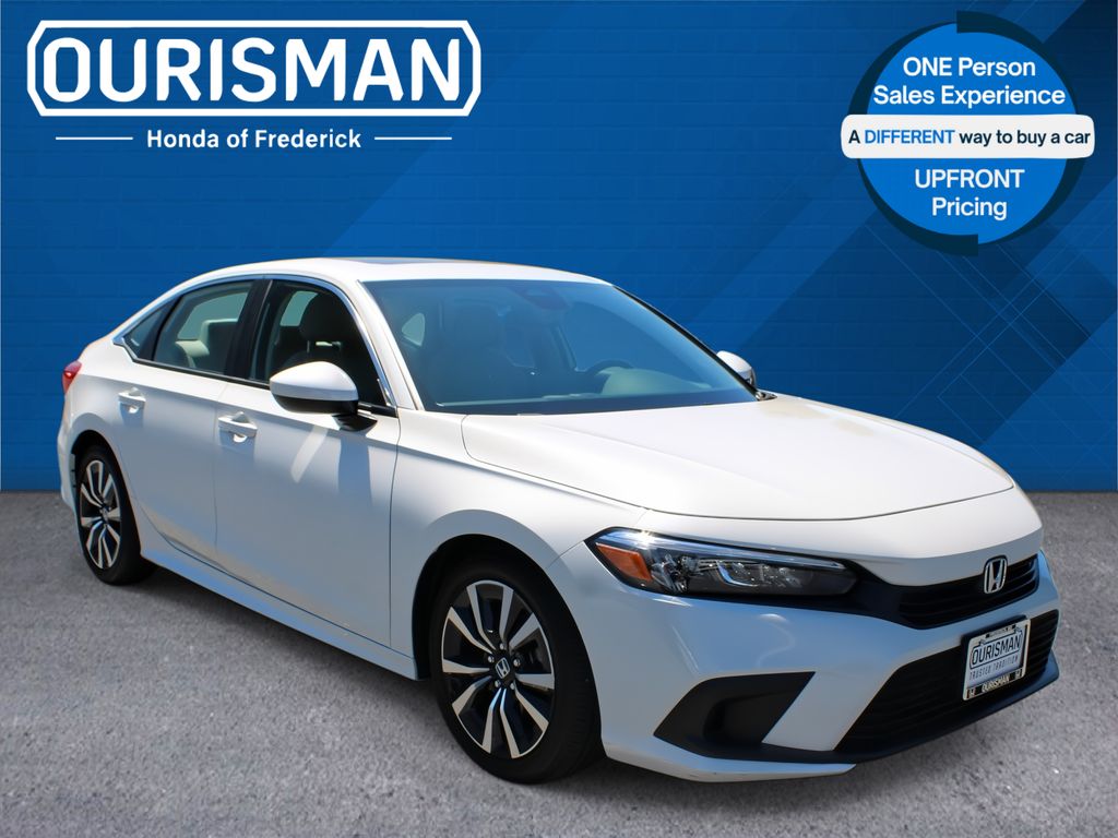 White 2024 Honda Civic EX FWD Sedan Front-Wheel Drive Continuously Variable Transmission