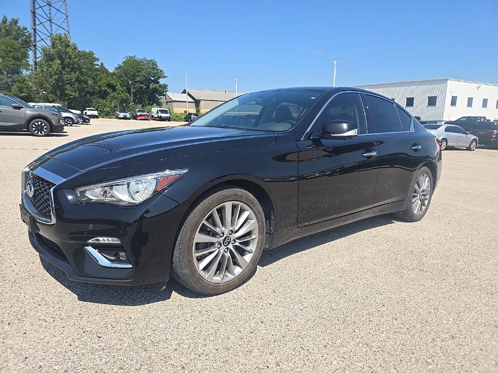 Midnight Black 2022 INFINITI Q50 Sedan All-Wheel Drive 7-Speed Automatic Overdrive