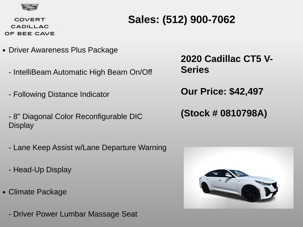 Used Car 2020 Cadillac Ct5  V-series For Sale Under $50,000 In Austin, Texas