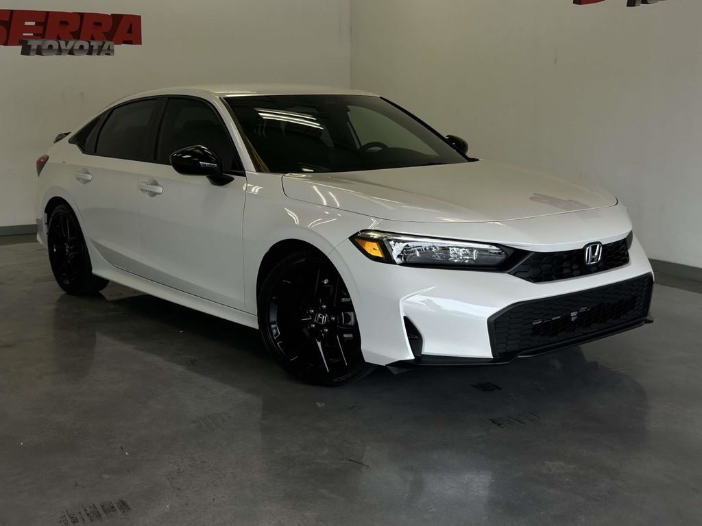 Platinum White Pearl 2025 Honda Civic Sport FWD Sedan Front-Wheel Drive Continuously Variable Transmission