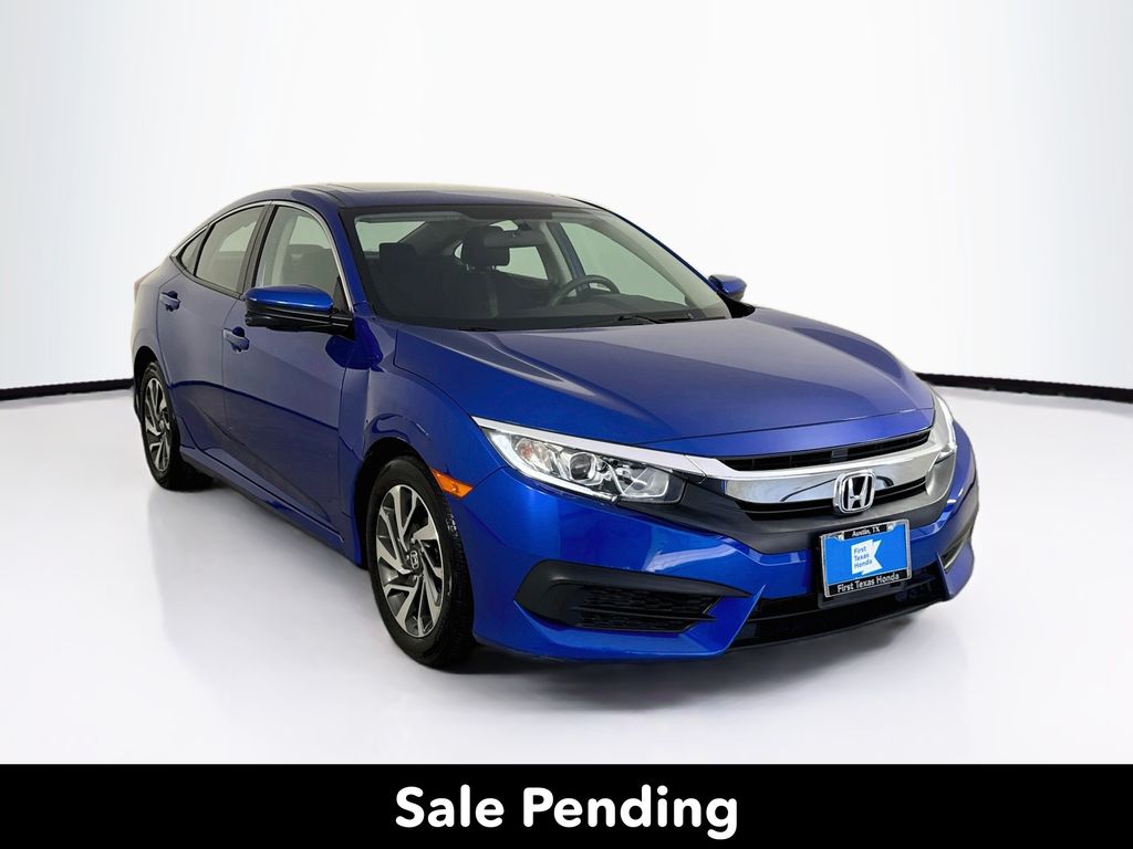 Aegean Blue Metallic 2018 Honda Civic Sedan Front-Wheel Drive Continuously Variable Transmission