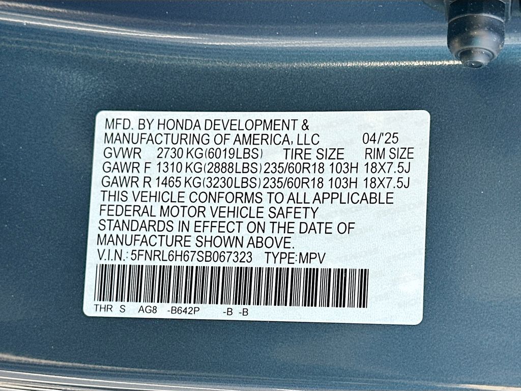 2025 Honda Odyssey EX-L 23