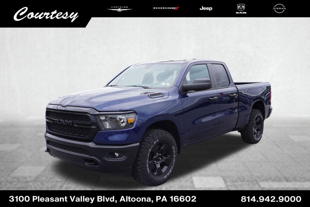 Patriot Blue Pearlcoat 2024 RAM 1500 Tradesman Quad Cab 4WD Pickup Truck Four-Wheel Drive 8-Speed Automatic