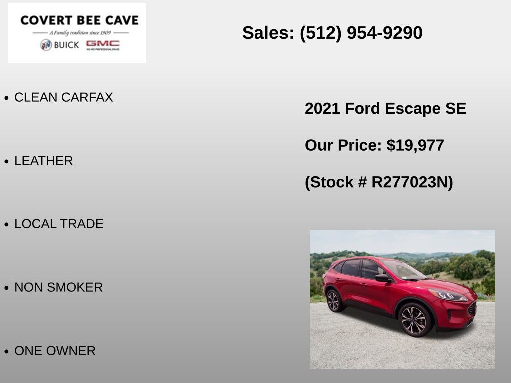 Used Car 2021 Ford Escape  Se For Sale Under $20,000 In Austin, Texas