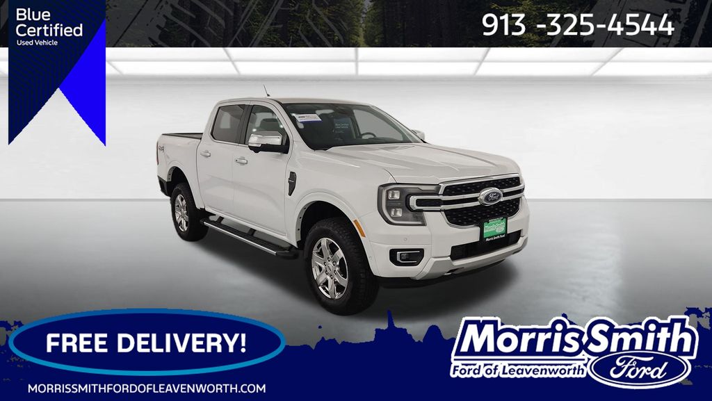 Oxford White 2024 Ford Ranger Lariat SuperCrew 4WD Pickup Truck Four-Wheel Drive Automatic