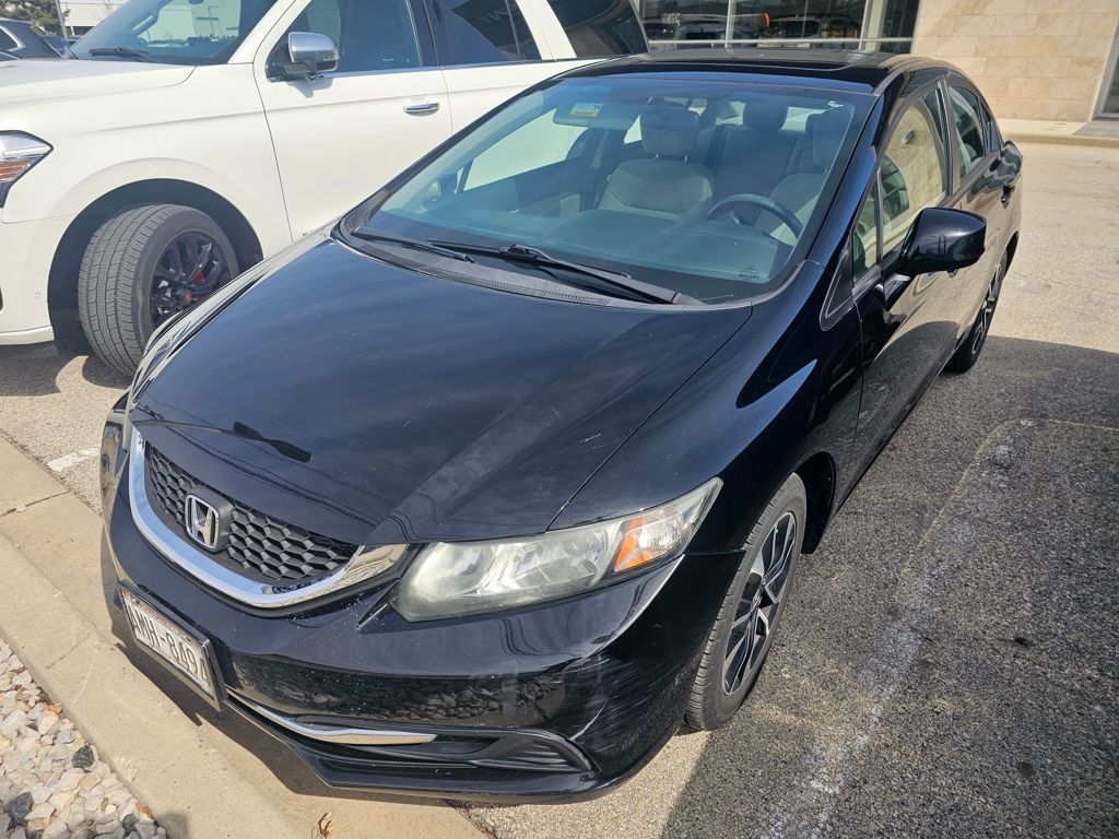 Black 2013 Honda Civic EX Sedan Front-Wheel Drive 5-Speed Automatic