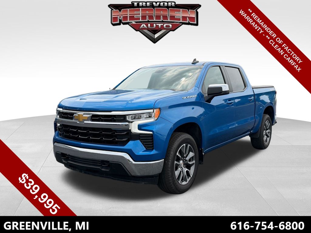 Glacier Blue Metallic 2023 Chevrolet Silverado 1500 Pickup Truck Four-Wheel Drive Automatic