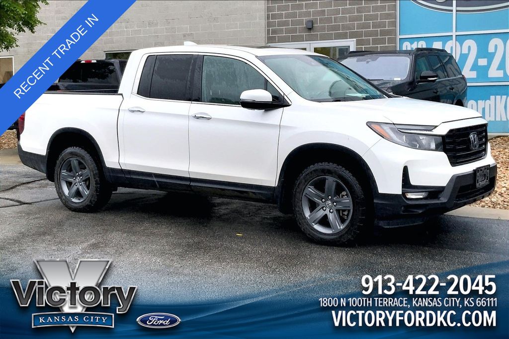 Platinum White Pearl 2023 Honda Ridgeline RTL-E AWD Pickup Truck All-Wheel Drive 9-Speed Automatic