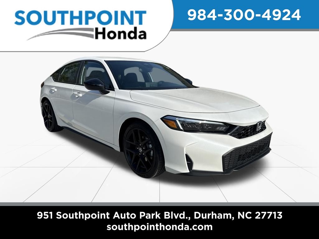 Platinum White Pearl 2026 Honda Civic Hatchback Sport FWD Hatchback Front-Wheel Drive Continuously Variable Transmission