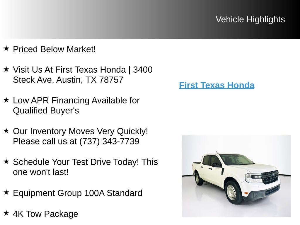 Used Car 2024 Ford Maverick  Xl For Sale Under $30,000 In Austin, Texas