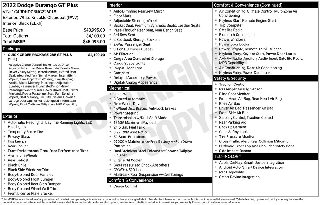 Used Car 2022 Dodge Durango  Gt Plus For Sale Under $25,000 In Austin, Texas