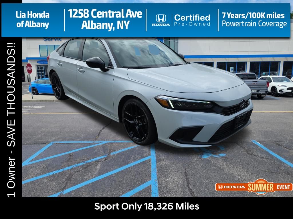 Platinum White Pearl 2023 Honda Civic Sedan Front-Wheel Drive Continuously Variable Transmission