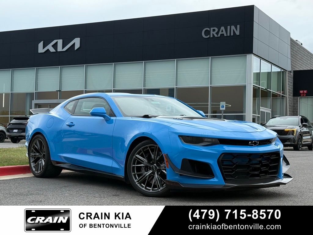 Blue 2022 Chevrolet Camaro Coupe Rear-Wheel Drive 6-Speed Manual