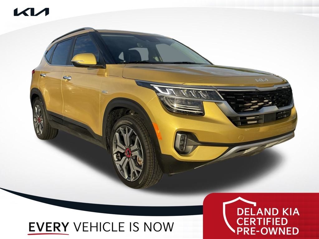 Starbright Yellow 2023 Kia Seltos SX AWD SUV / Crossover All-Wheel Drive 7-Speed Automatic