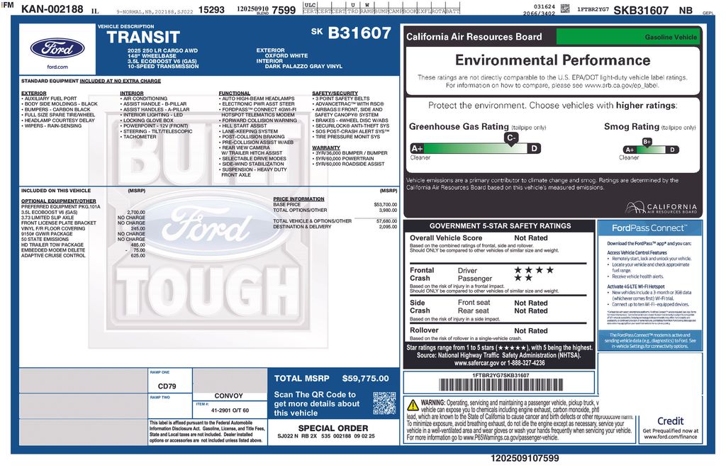 New 2025 White Ford Base image 5