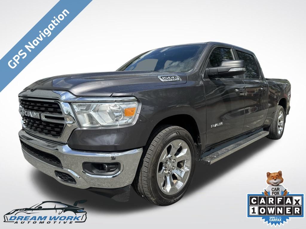 Gray (Granite Crystal Metallic Clearcoat) 2022 RAM 1500 Big Horn Crew Cab RWD Pickup Truck 4X2 8-Speed Automatic
