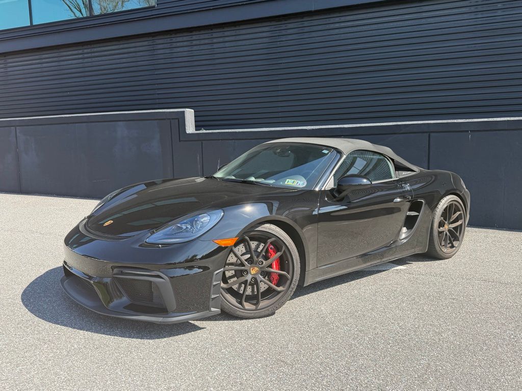 Black 2021 Porsche 718 Boxster Spyder RWD Convertible Rear-Wheel Drive 6-Speed Manual