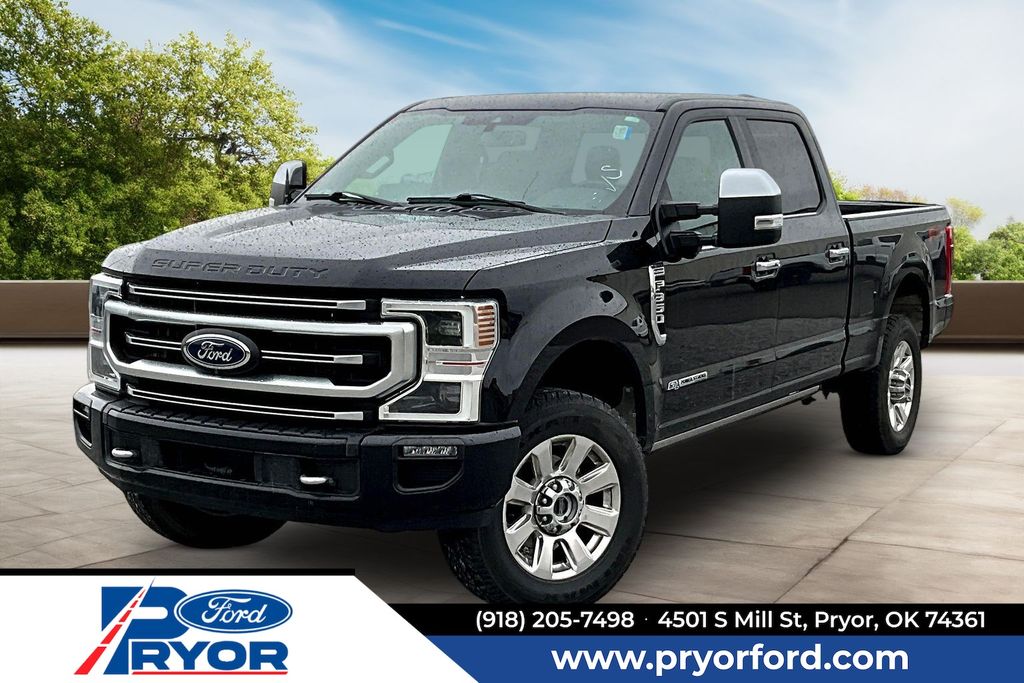 Black 2022 Ford F-350 Super Duty Platinum Crew Cab 4WD Pickup Truck Four-Wheel Drive Automatic