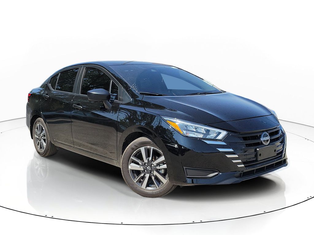 Super Black Metallic 2025 Nissan Versa Sedan Front-Wheel Drive Continuously Variable Transmission