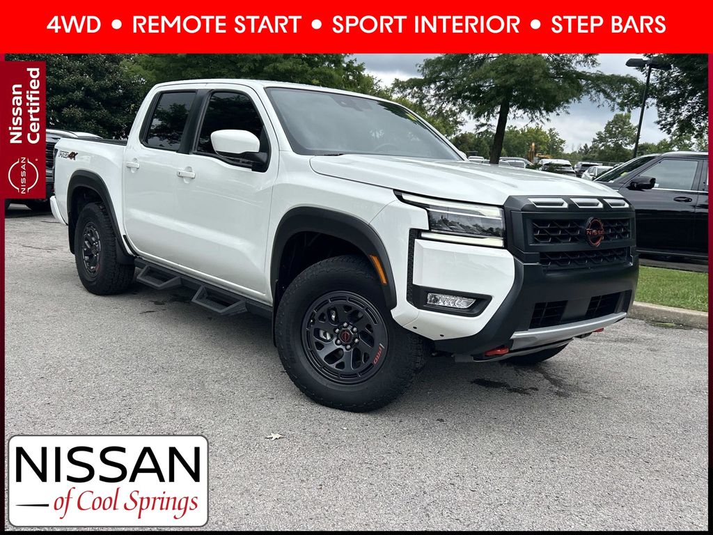 Glacier White 2025 Nissan Frontier Pickup Truck Four-Wheel Drive 9-Speed Automatic Overdrive