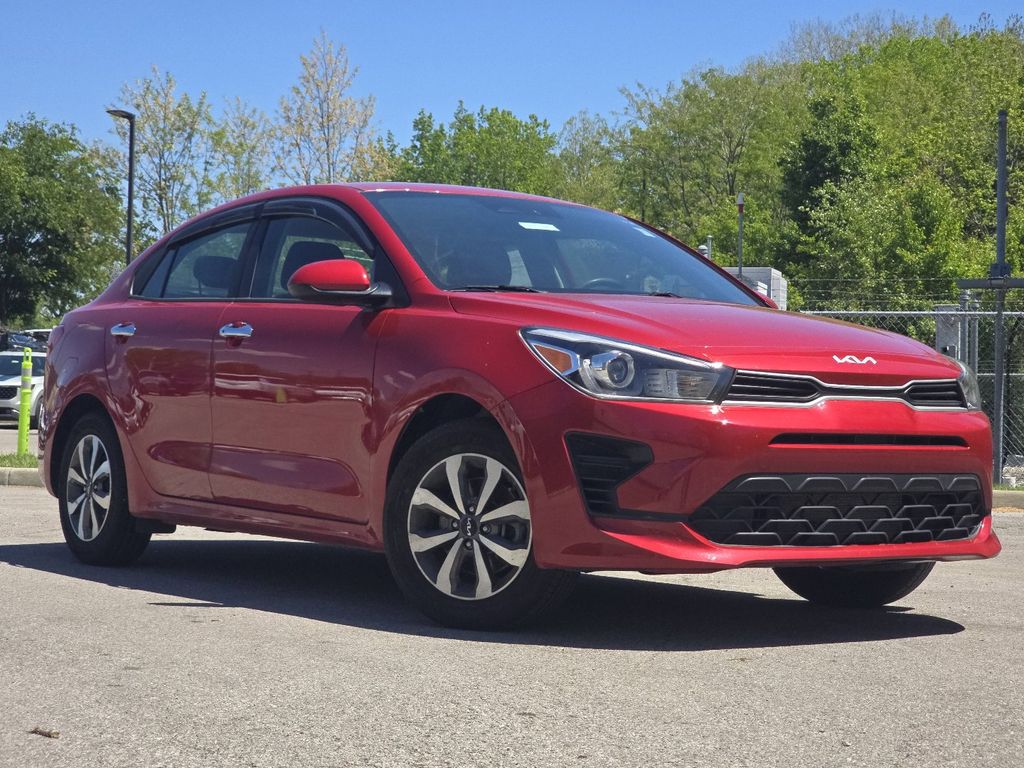 Currant Red 2023 Kia Rio S FWD Sedan Front-Wheel Drive Continuously Variable Transmission
