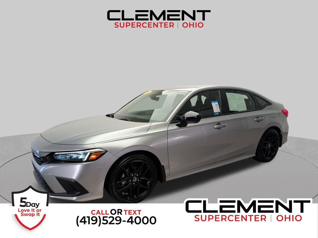 Silver 2024 Honda Civic Sedan Front-Wheel Drive Continuously Variable Transmission