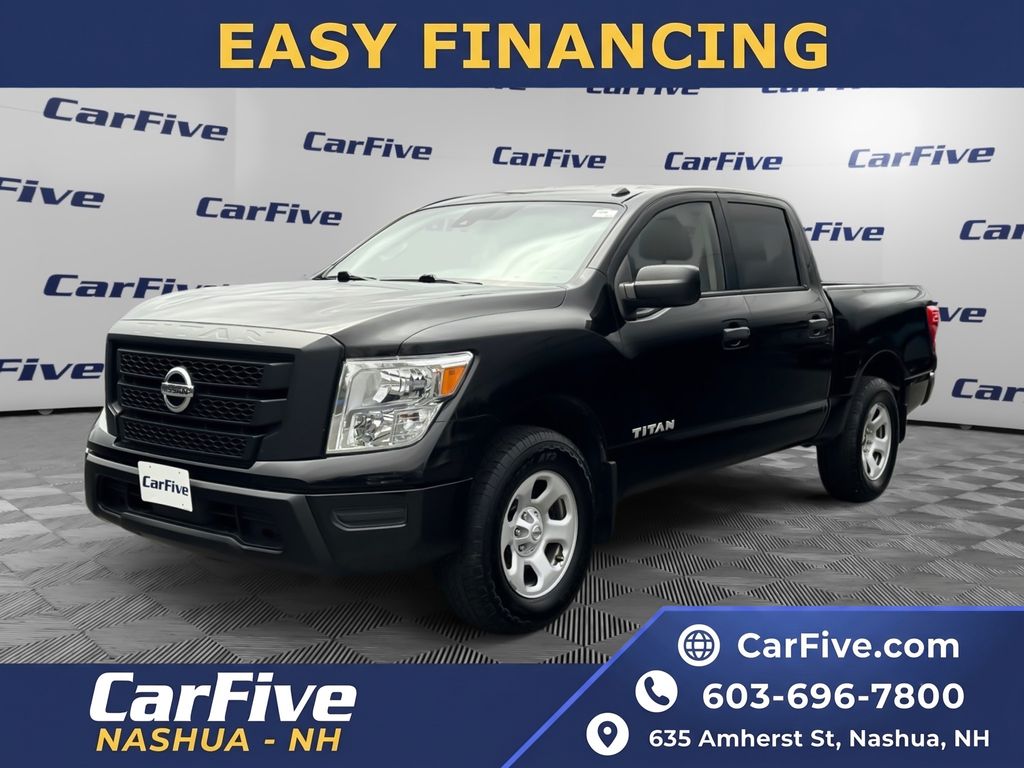 Super Black 2021 Nissan Titan Pickup Truck Four-Wheel Drive 9-Speed Automatic