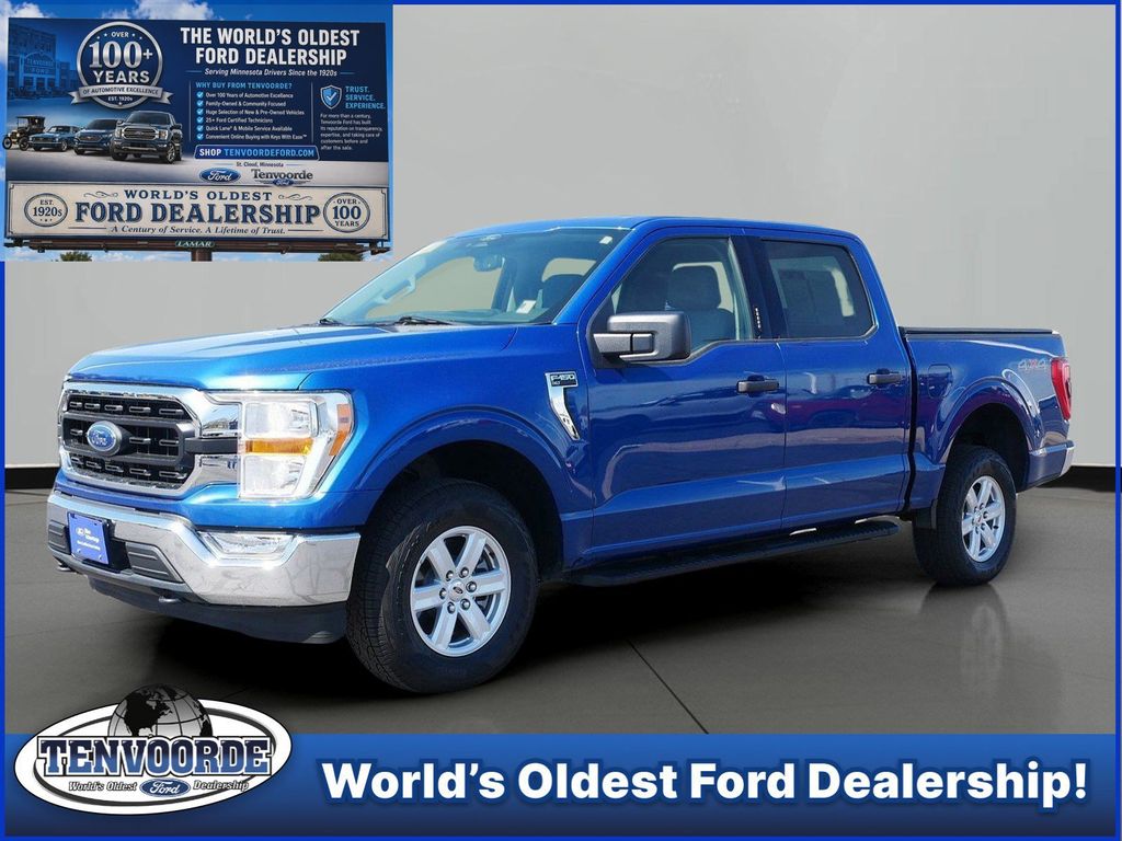 Blue Metallic 2022 Ford F-150 Pickup Truck Four-Wheel Drive Automatic