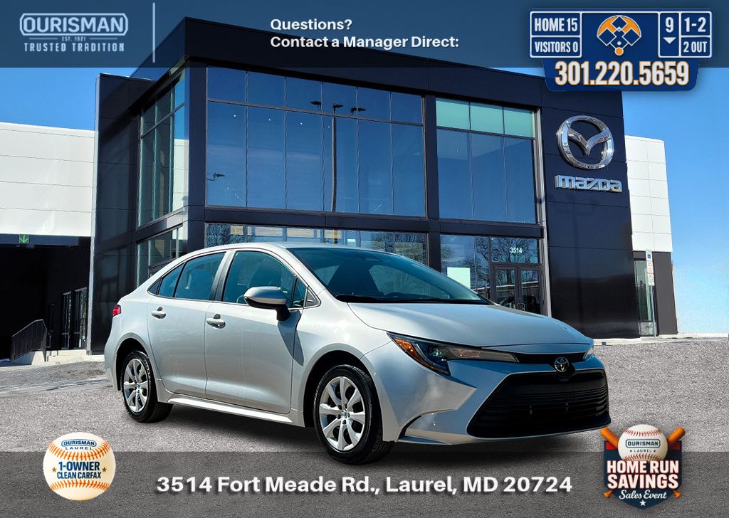 Classic Silver Metallic 2024 Toyota Corolla LE FWD Sedan Front-Wheel Drive Continuously Variable Transmission