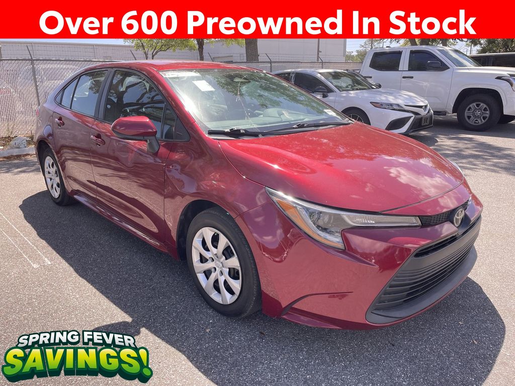 Red (Ruby Flare Pearl) 2024 Toyota Corolla LE FWD Sedan Front-Wheel Drive Continuously Variable Transmission