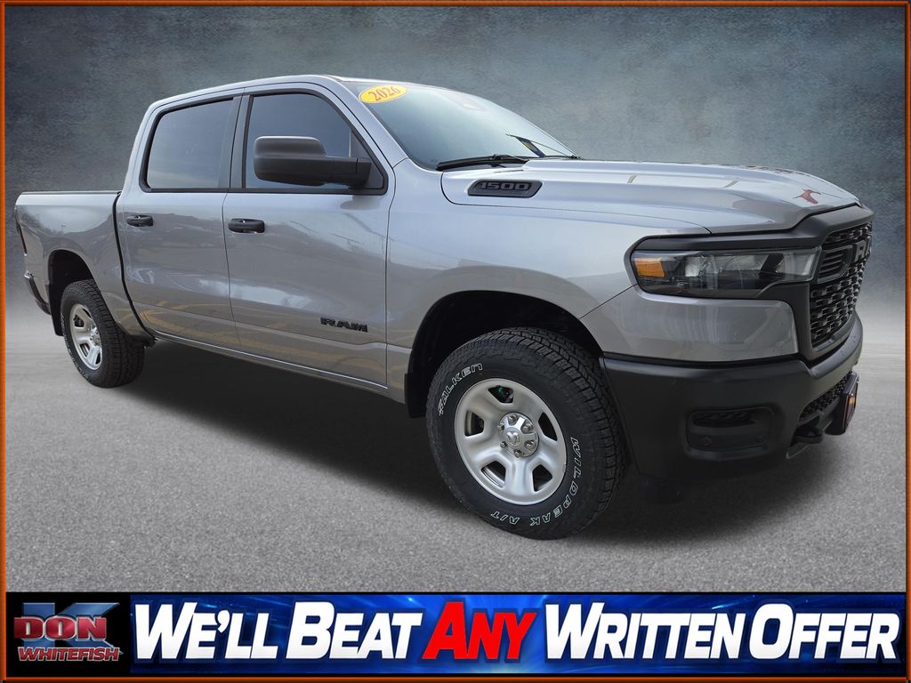 Billet Silver Metallic Clearcoat 2026 RAM 1500 Pickup Truck Four-Wheel Drive 8-Speed Automatic