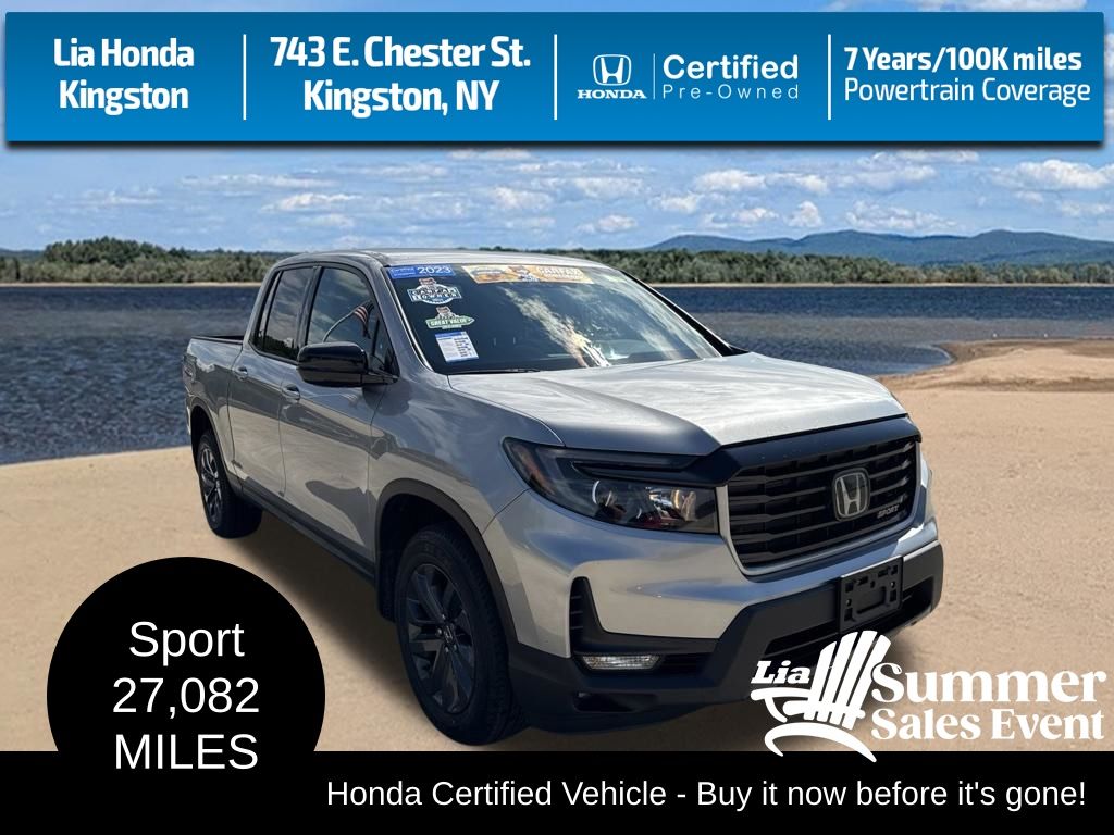 Lunar Silver Metallic 2023 Honda Ridgeline Pickup Truck All-Wheel Drive 9-Speed Automatic