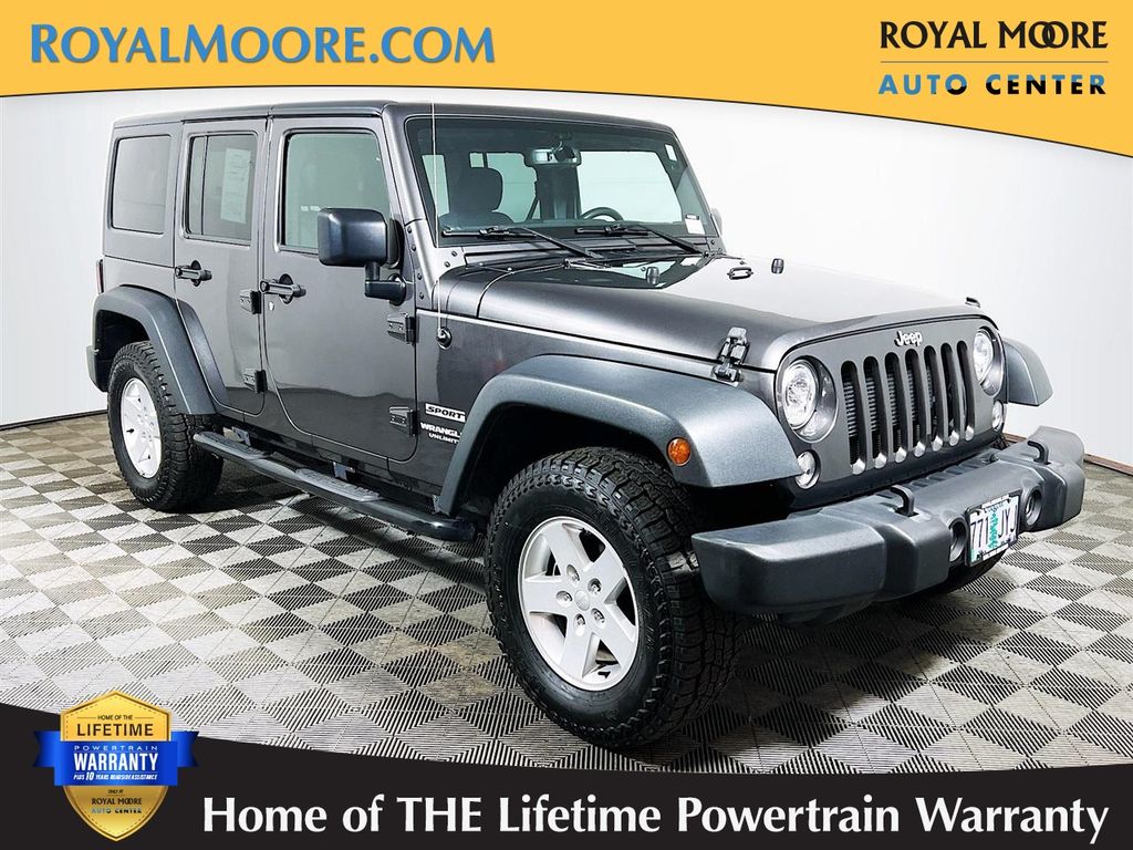 Gray (Granite Crystal Metallic Clearcoat) 2017 Jeep Wrangler Unlimited Sport 4WD SUV / Crossover Four-Wheel Drive 5-Speed Automatic