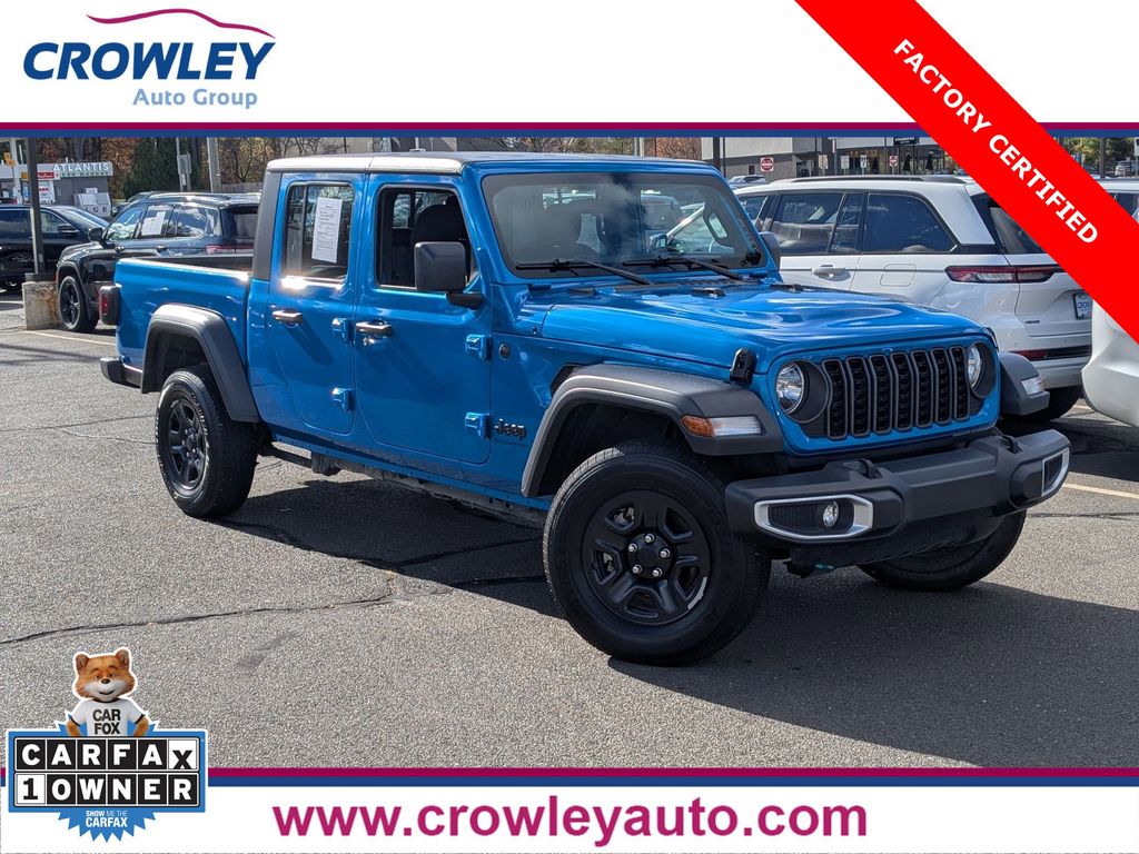 Hydro Blue Pearlcoat 2024 Jeep Gladiator Sport Crew Cab 4WD Pickup Truck Four-Wheel Drive 8-Speed Automatic