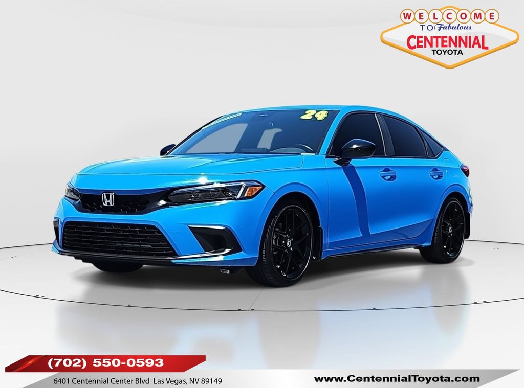 Blue 2024 Honda Civic Hatchback Sport FWD Hatchback Front-Wheel Drive Continuously Variable Transmission