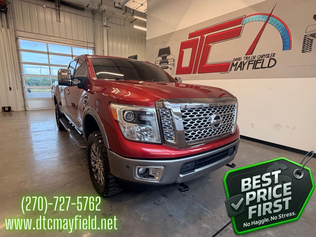 Cayenne Red 2016 Nissan Titan XD Platinum Reserve Crew Cab 4WD Pickup Truck Four-Wheel Drive 6-Speed Automatic