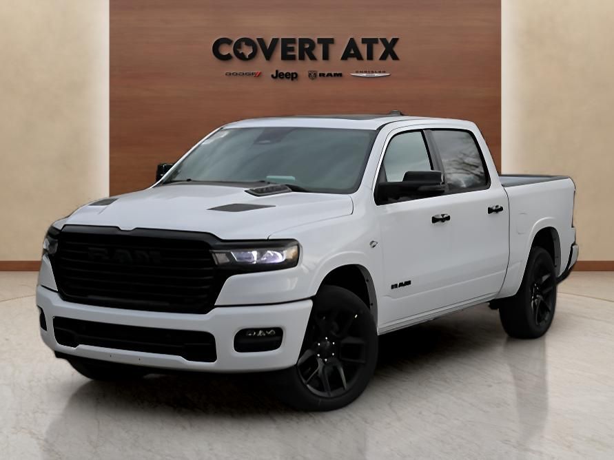 Bright White Clearcoat 2026 RAM 1500 Laramie Crew Cab 4WD Pickup Truck Four-Wheel Drive 8-Speed Automatic