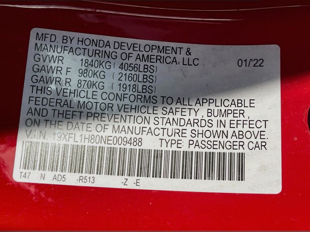 2022 Honda Civic Sport Touring Red at Don McGill Toyota
