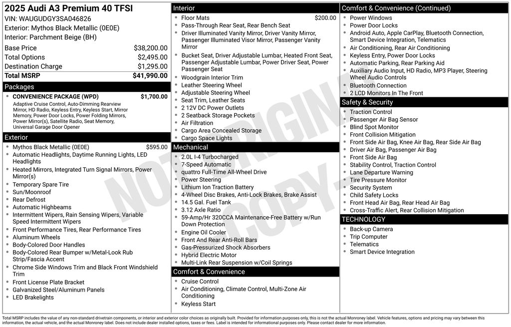 New 2025 Black Audi 40 Premium image 74